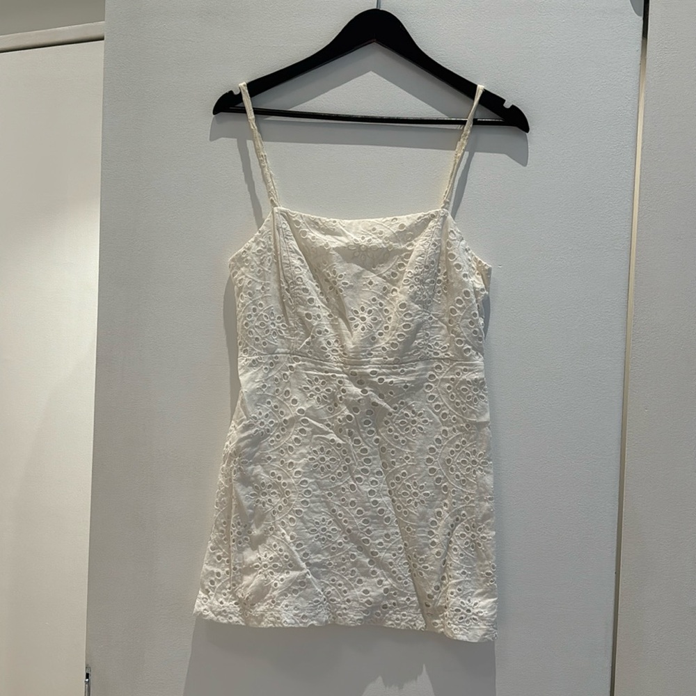 Eyelet mini dress